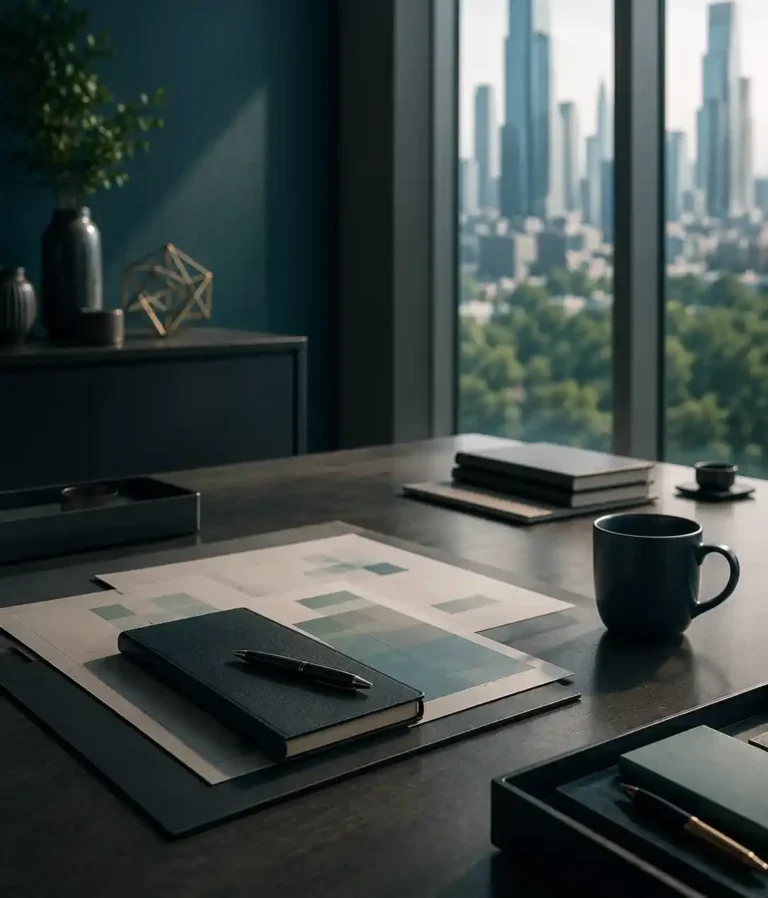 Strategic executive workspace representing organizational scaling readiness, leadership alignment, and operational planning.